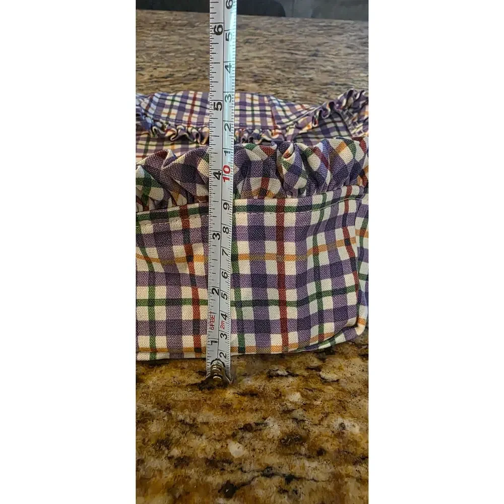 Longaberger Blueberry Plaid Rectangle Picnic‎ Basket Liner Only